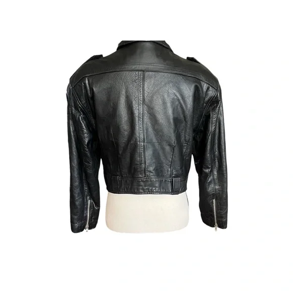 VTG. EXP Moto 100% Leather Crop Jacket. Sz.M - Picture 4 of 8